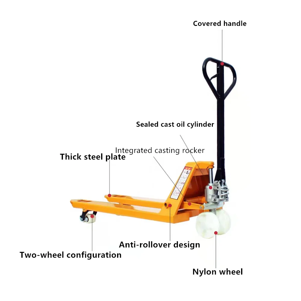 Rxd Hand Pallet Truck With Brake System 2500kgs 5500lbs Capacity Hydraulic Hand Pallet Truck