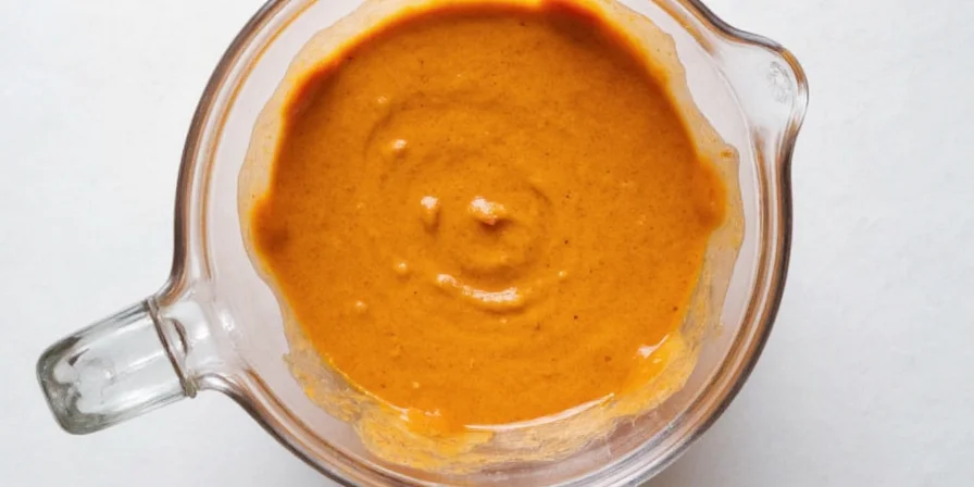 Cooking satay sauce on the stove
