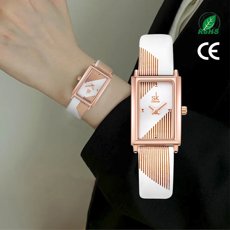 

Shengke SK White Leather Women Watch K0165L Luxury Female Quartz Wristwatches Ladies New Arrival Fashion Clock Relogio Feminino