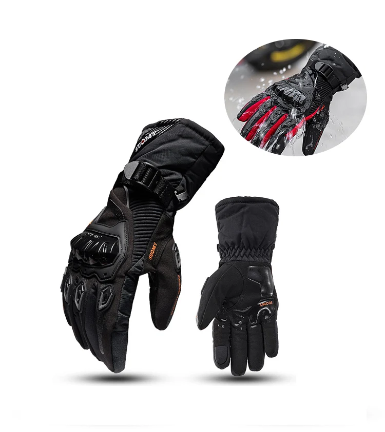 

Suomy riding Winter warm motorcycle gloves 100% Waterproof accessories windproof Touch Screen motociclista luvas guantes moto, Black