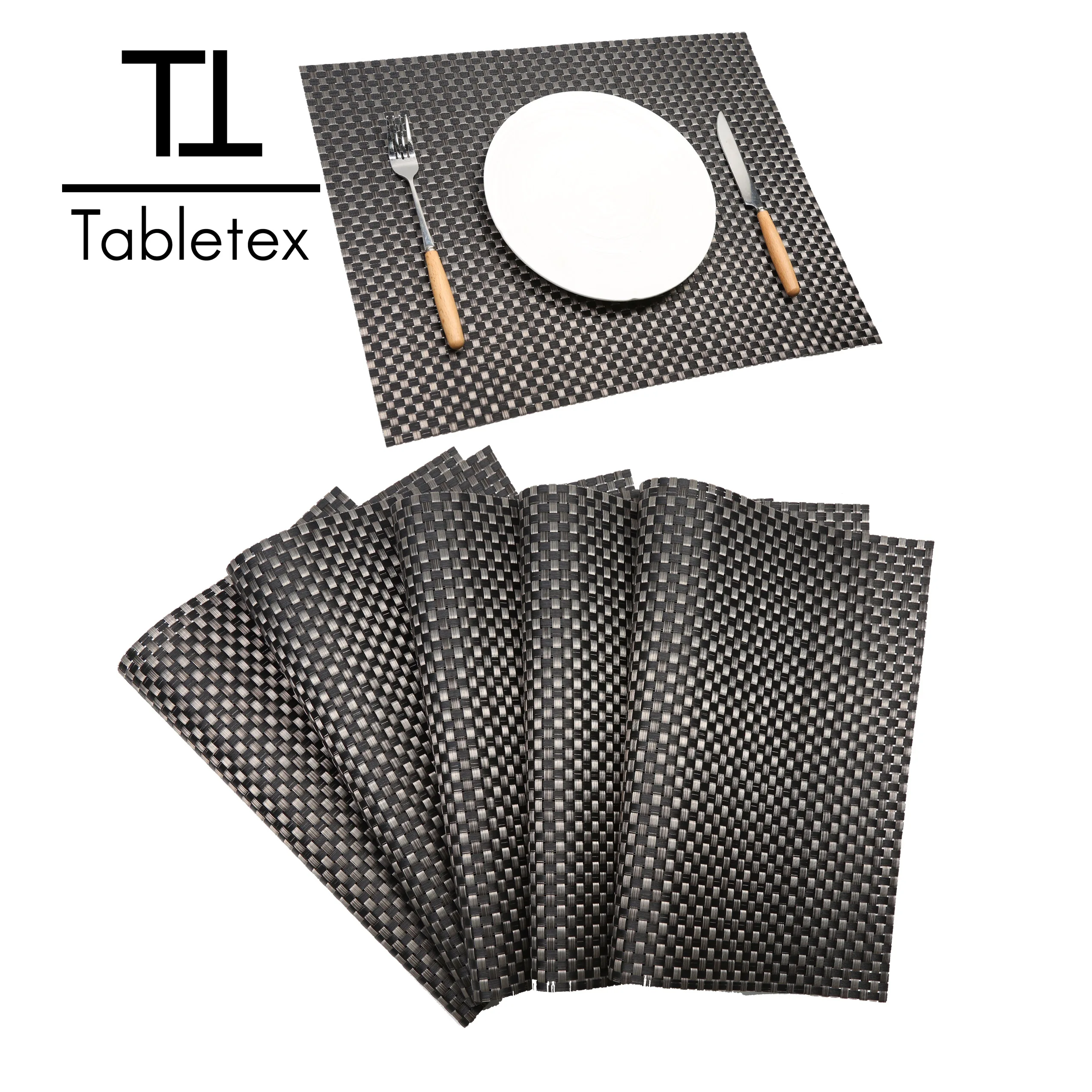 

Tabletex Dining Table Washable Woven Vinyl Placemat Non-Slip Heat Resistant Kitchen Table Mats Easy to Clean, Could be any color