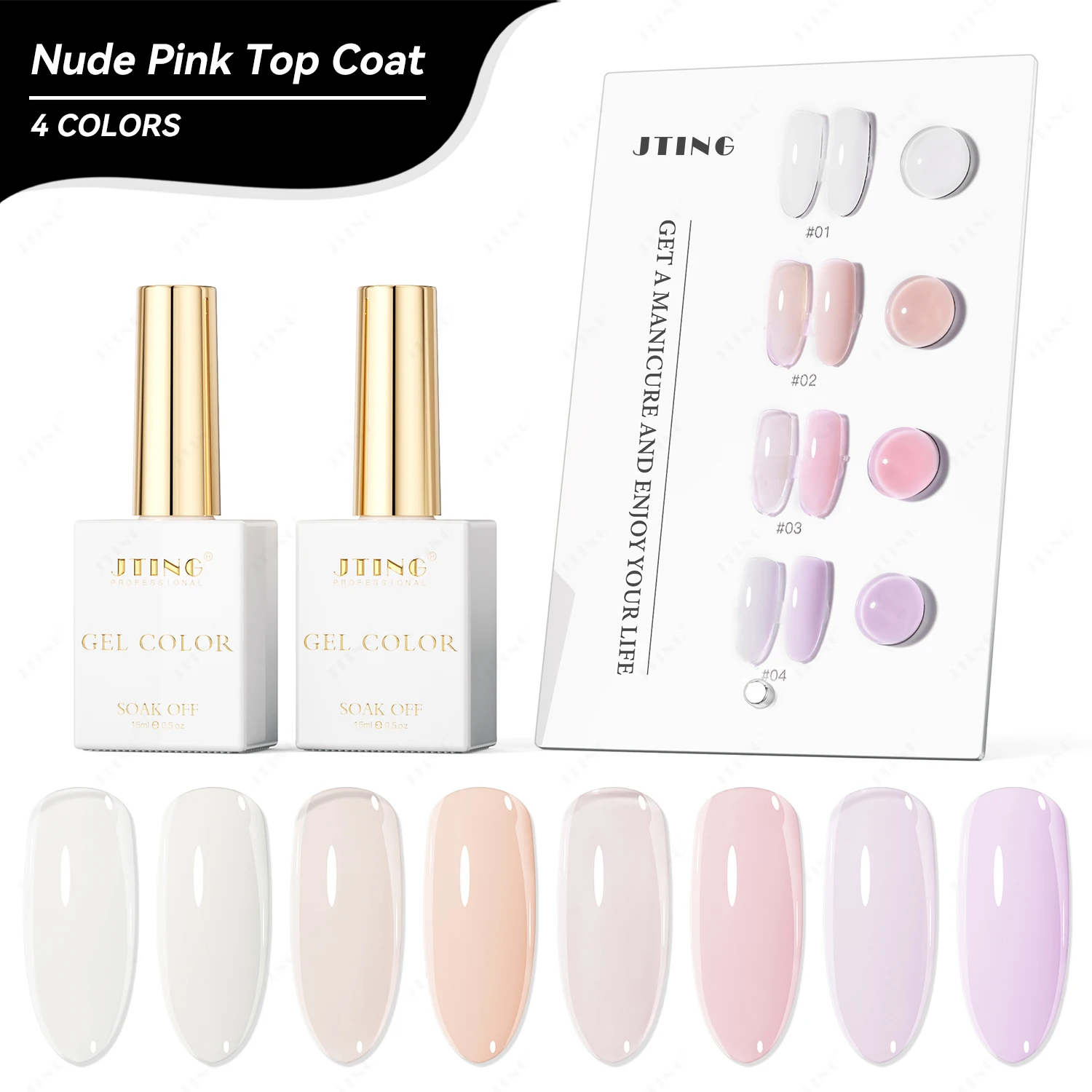 JTING Nude Top Coat Gel Nail Polish