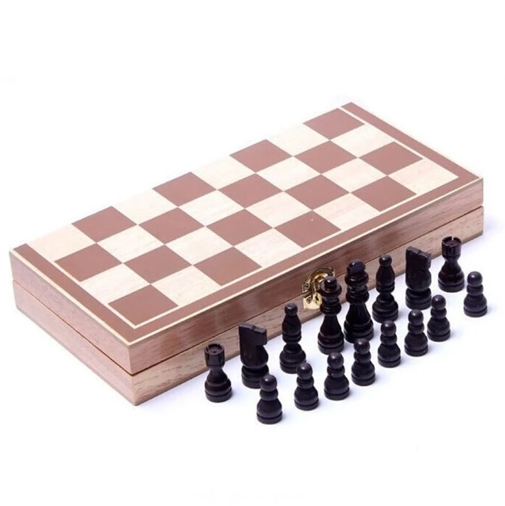 

Free Shipping 34x34cm Wooden International Chess Games Set Folding Board Packaging Factory Price Other Game Accessories Sample