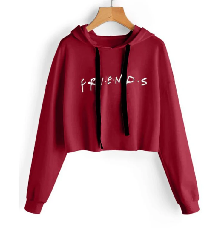 

Rummandy whosale cotton printed friends best cropped hoodie for women, Customized color