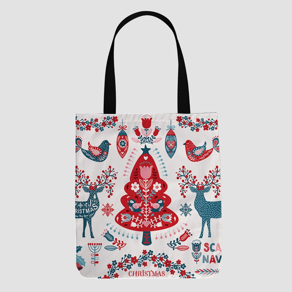 

2021 custom canvas Christmas style hand shopping bags shoulder handbag clutch wholesale handbags fashion trends