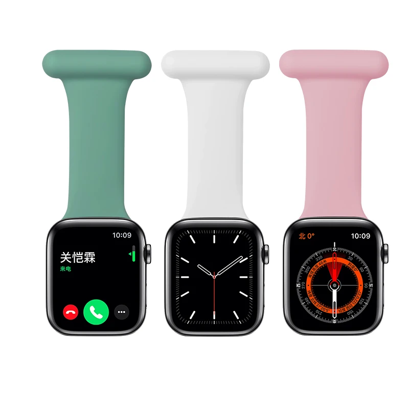 

Tschick Silicone Watch Strap for Apple Watch Band 42/44mm 38/40mm Brooch Nurse Wristband Bracelet for iWatch Series 6/5/4/3/ SE, Multi-color optional or customized