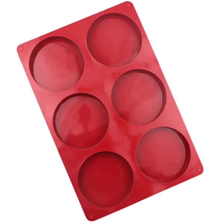 

J154 6 cavity circle silicone cake molds for DIY, Random