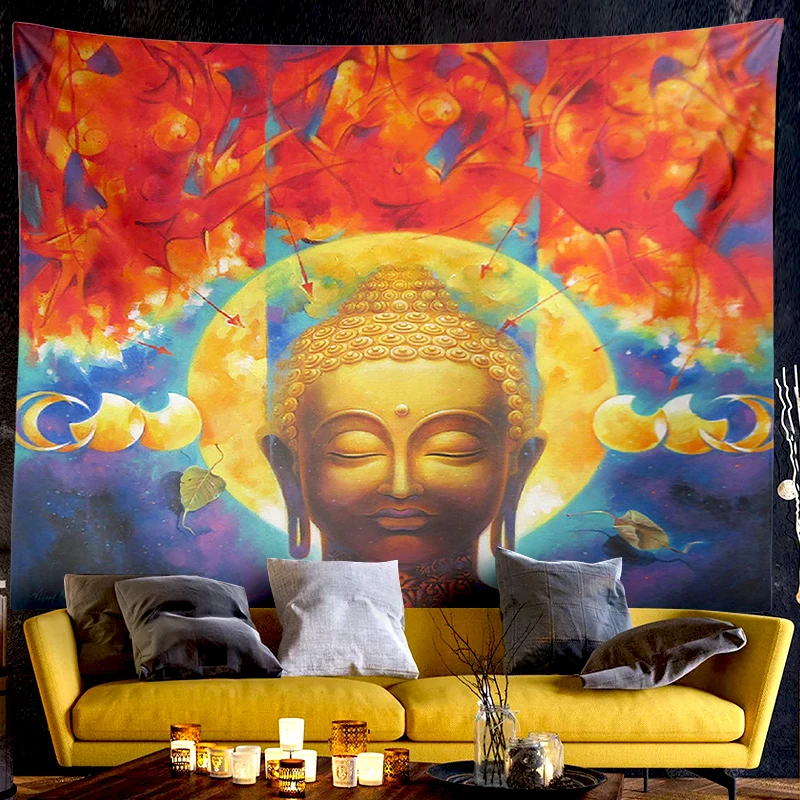 

Decorative painting backdrop religion culture features wall spiritual tapestry for lounge