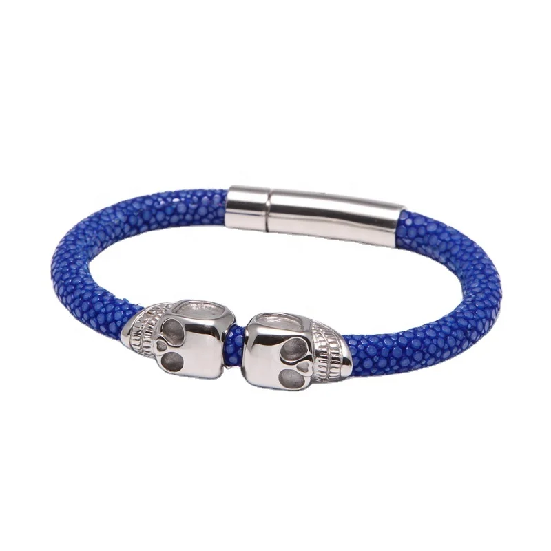

Luxury Hot selling north skull leather men bracelet leather jewelry