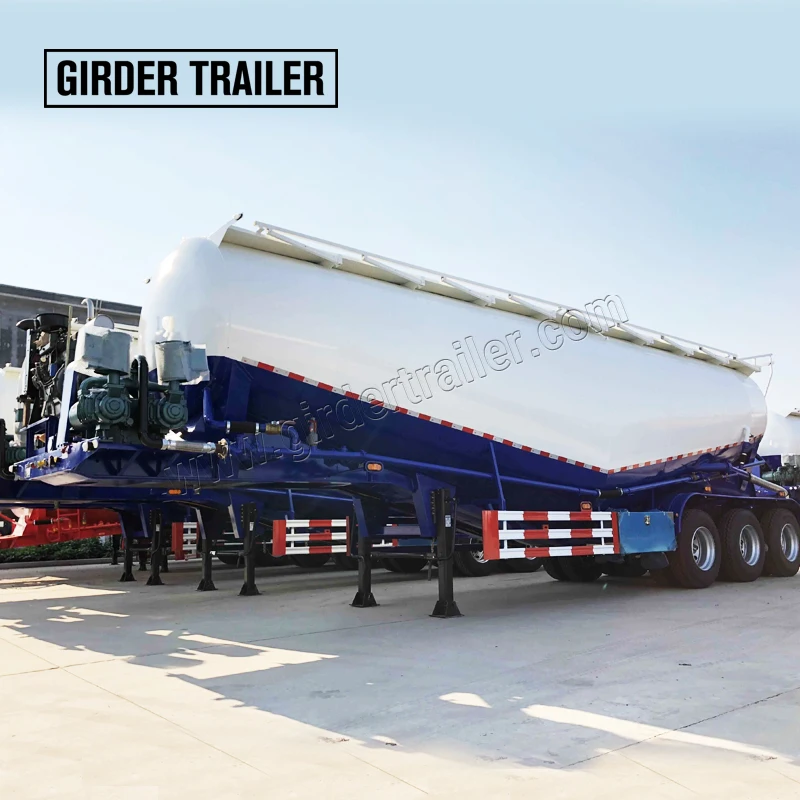 

42tons Pneumatic bulker powder material carrier V shape 3 axles dry bulk cement silo tanker semi trailer for sale with work