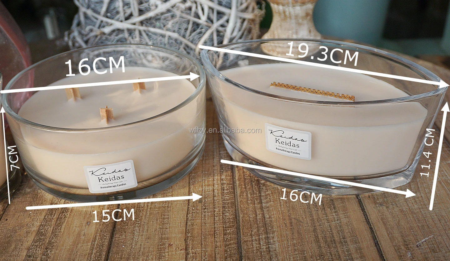Luxury Woodwick Aromatherapy Candles /unique Oval Boat Glass Candles Woodwick Candle Jar With
