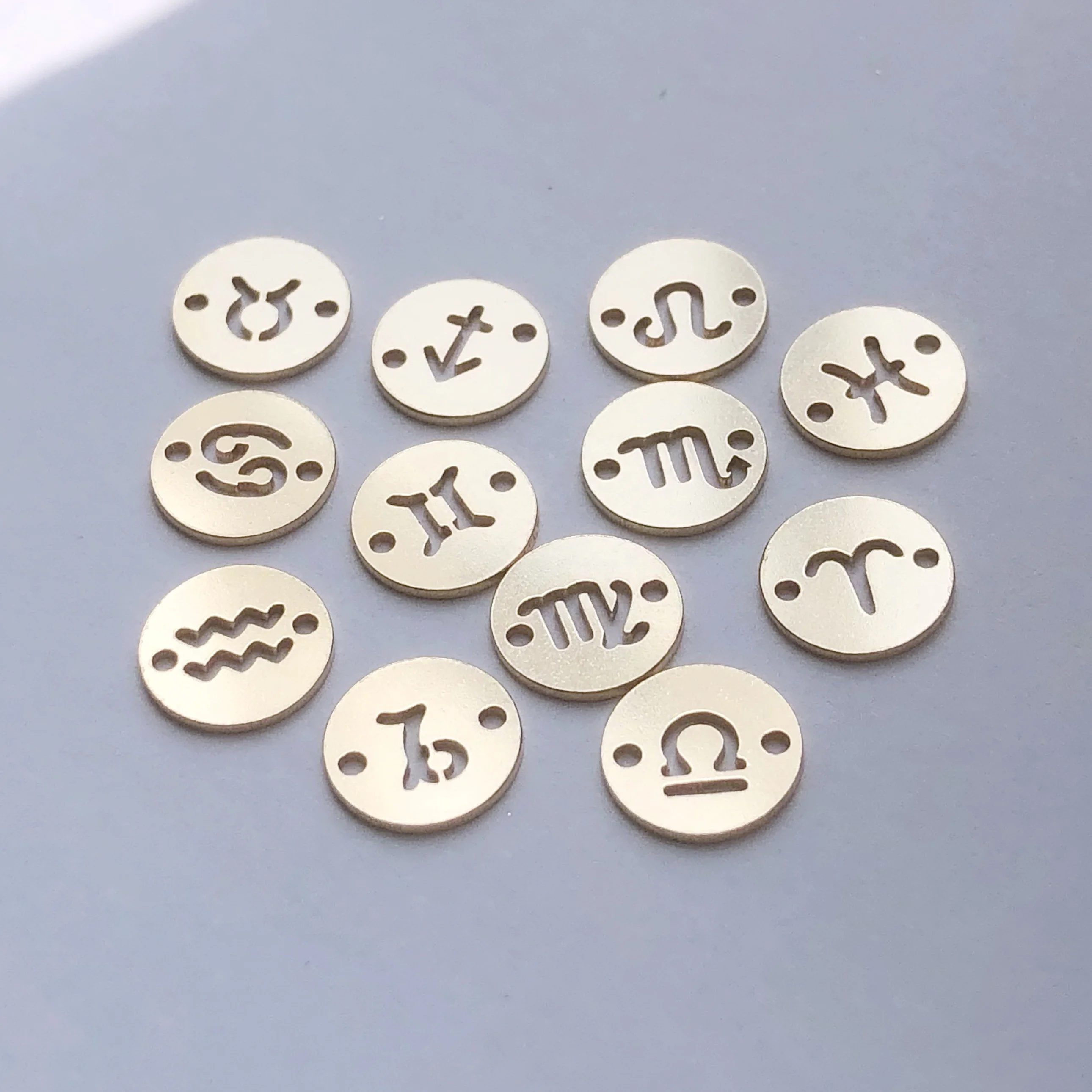 New Signs of the Zodiac Pendant Connectors Jewelry Making Genuine Gold Filled Charms