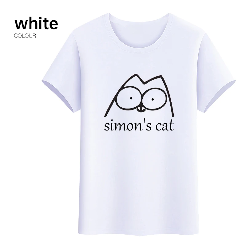 

simons cat designer clothes famous brands womans t-shirts 2021 summer t-shirt ladies printed graphic t shirts for women, As picture shows