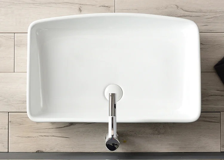 Made in china hotel rectangular ceramic table top basin bathroom sink
