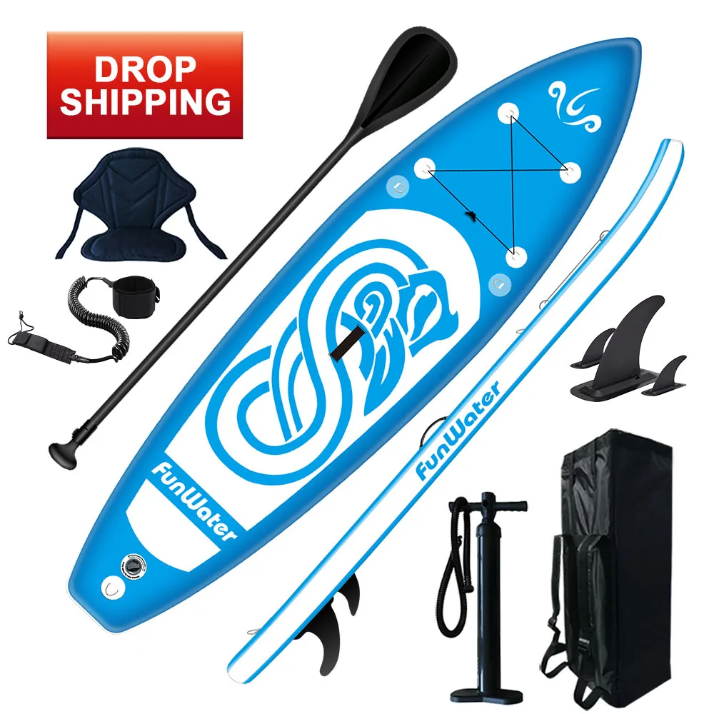 

FUNWATER drop shipping sup paddle board water surf stand up inflatable surf sup board, Blue,orange