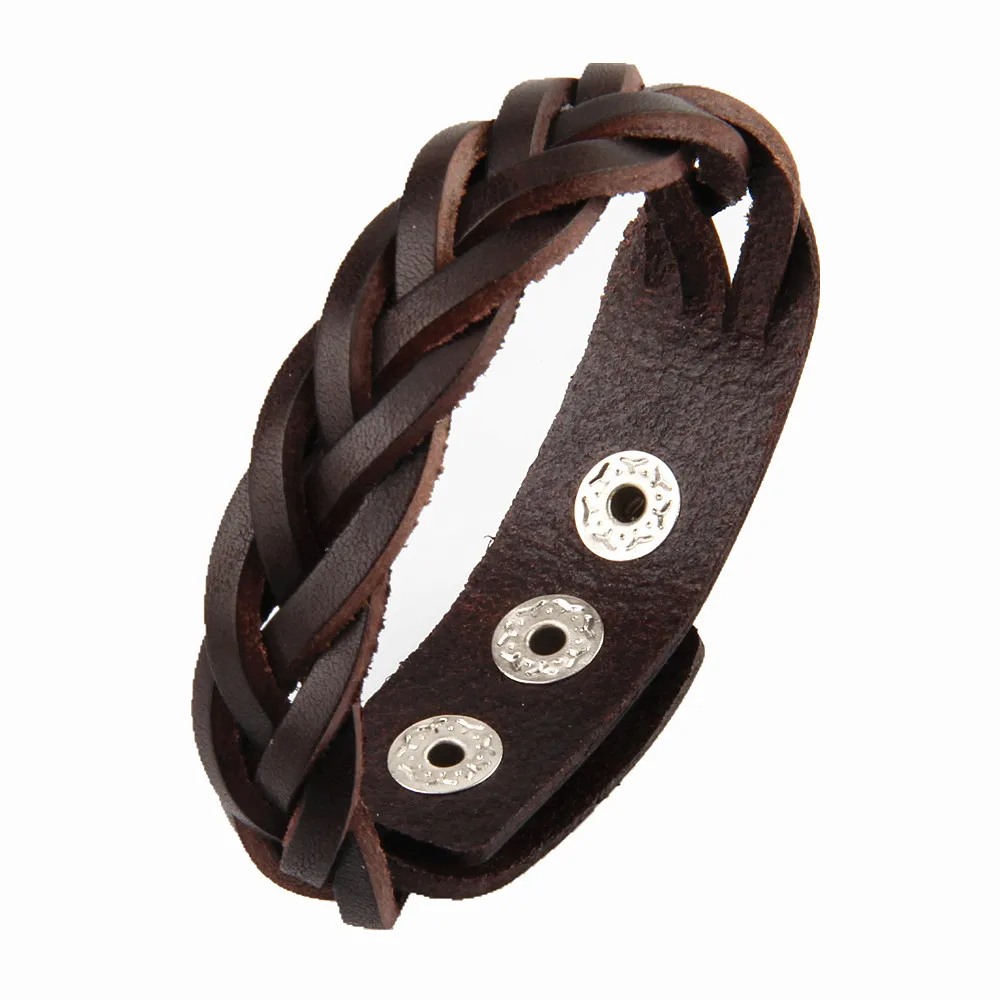 

Fashion Simple Woven Retro Cowhide Men's Jewelry Couple Bracelet