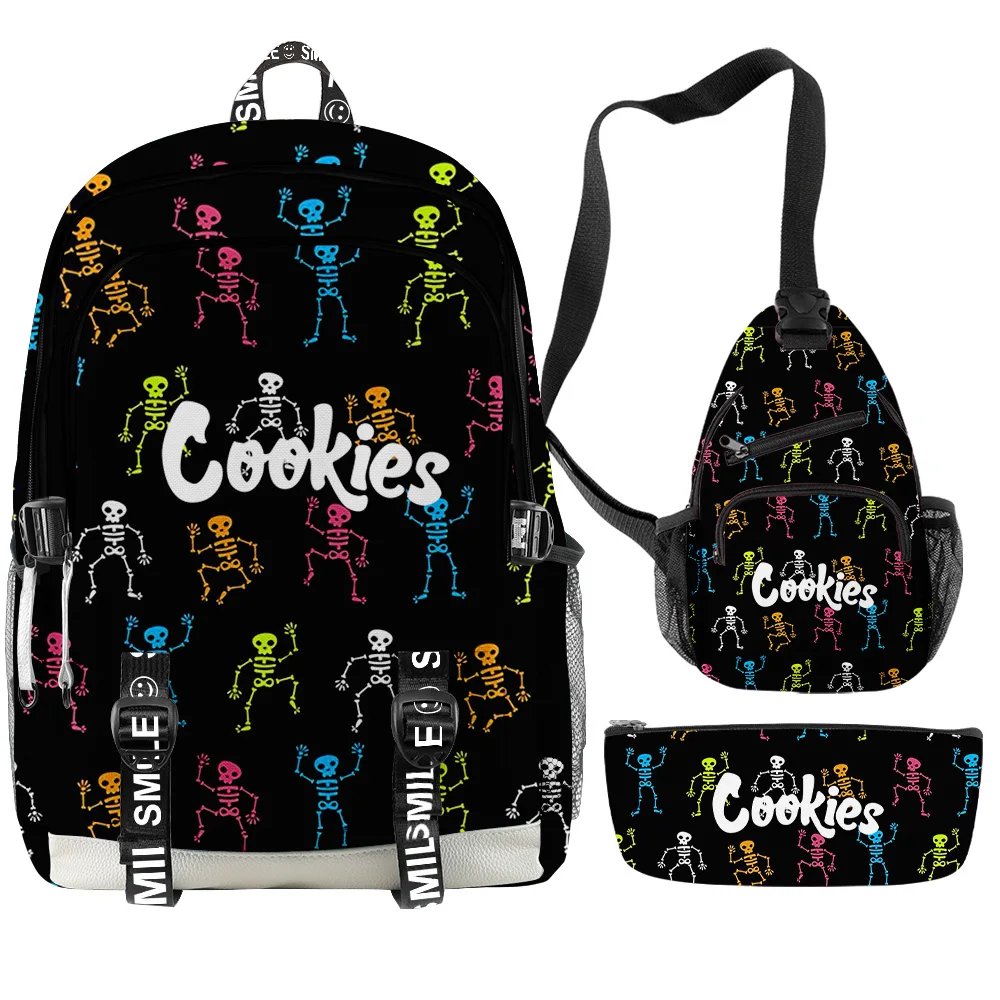 

Wholesale Custom Cookies 3d Printed School Backpack Set 3 in 1 Laptop Outdoor Sport Travel Rucksack