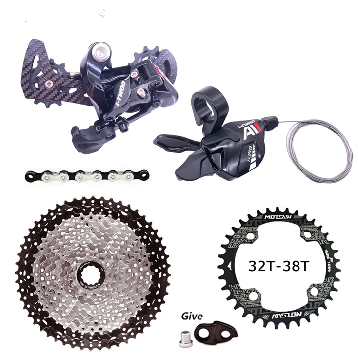 

Groupsets 11 speed mtb Bicycle 1X11 groupset Shifter Derailleur Groupset 52T mountain bike crankset parts, One color