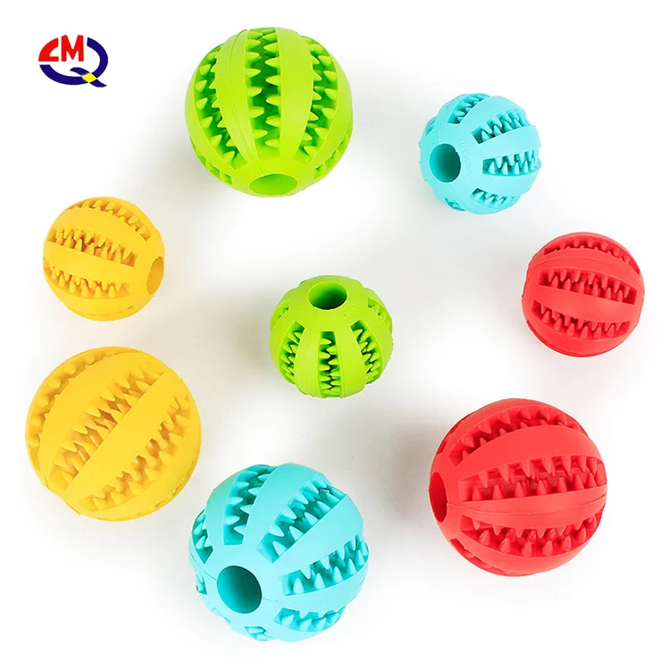 

durable rubber dog chew toy ball treat dispensing ball hiding food puzzle bite pet chew dog tooth toy cleaning balls toys