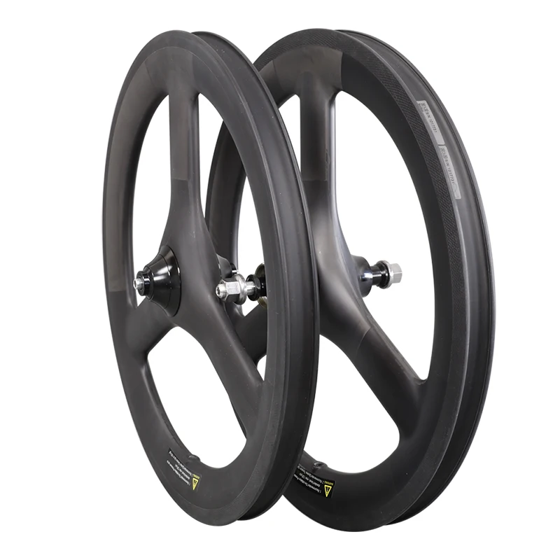 
2020 ICAN New Available 16 inch 349 carbon bmx wheels 3-spokes carbon wheel for folding bike 