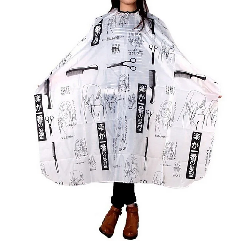 

Best Selling 2021products Pattern Cutting Hair Waterproof Cloth Salon Barber Cape Hairdressing Hairdresser Apron Haircut capes, Black
