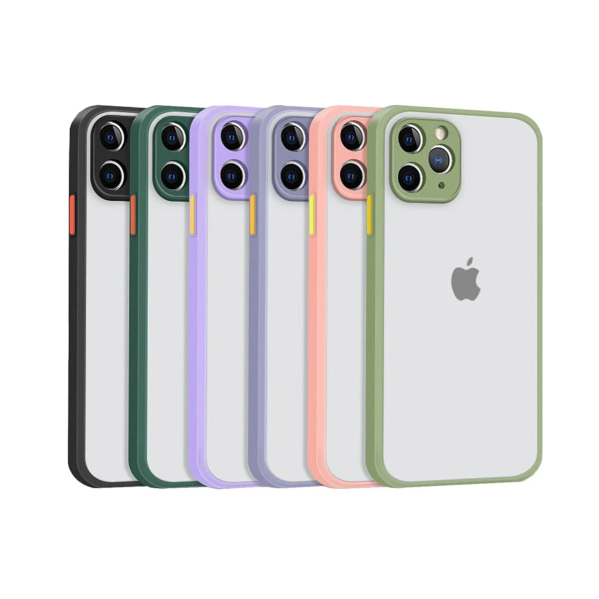 

Suitable for iPhone 12 pro mobile phone case, anti-fall frosted protective cover, eye protection stitching color back case, 6 colors