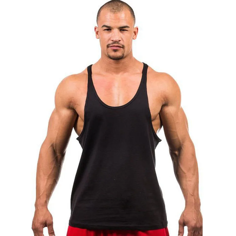 

Mens Muscle Cut Off Gym Workout Stringer Tank Tops Bodybuilding Fitness Racer Tank Top
