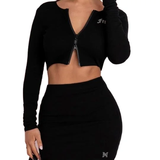 

2021 new fashion Casual party club dress with short skirt set knitting STRIPE TOP DRESS 2-piece women's dress