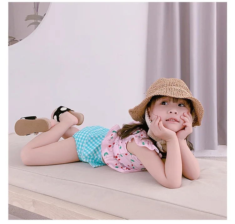 

2021 New Baby Bikini Swimwear Little Girls Swimwear Kids Bikini Swimsuit, Pink/yellow