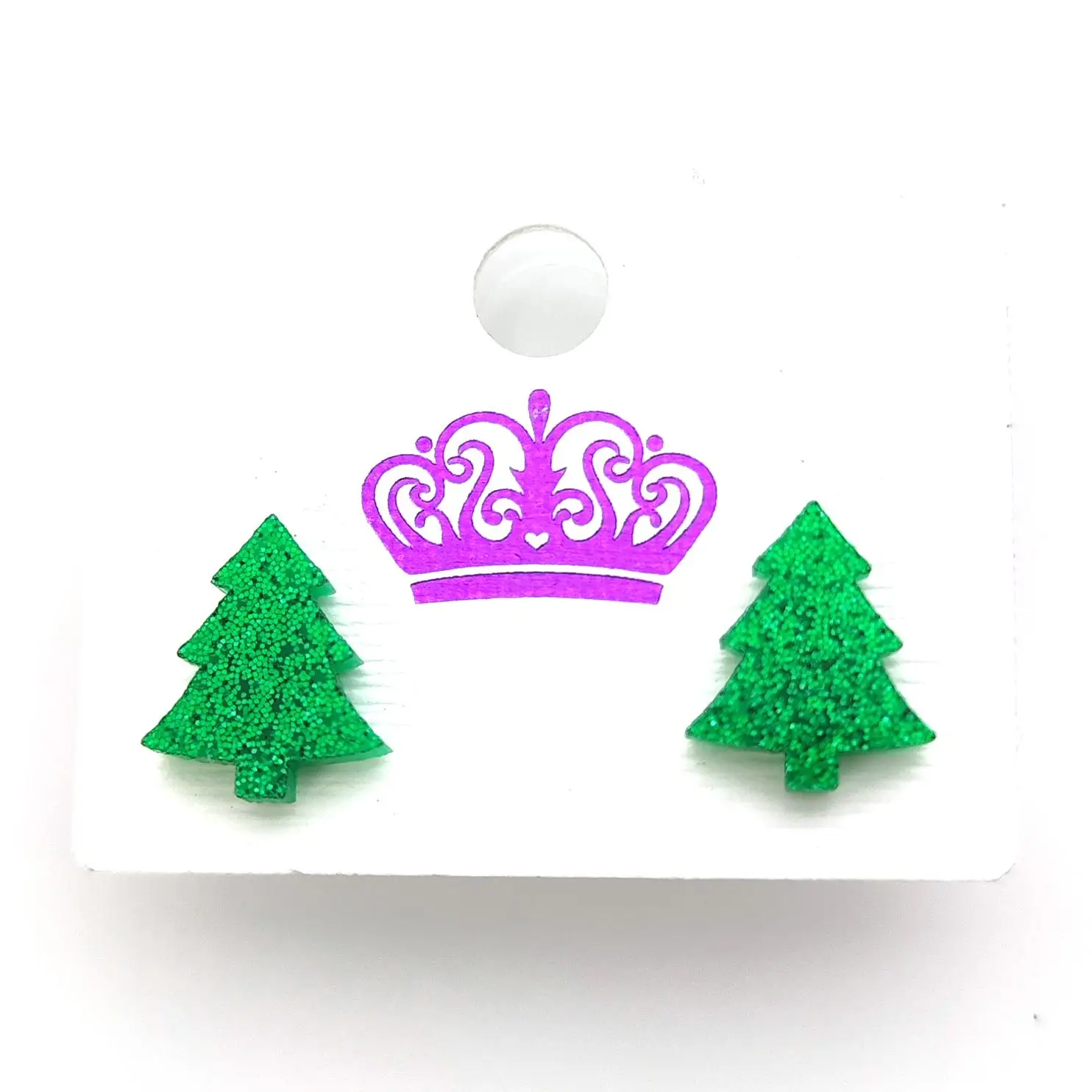 

ERS200ST005 Hot Selling European and American Fashion Glitter Tree Christmas Stud Earrings