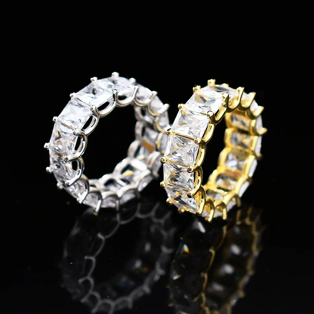 

Handmade Hip Hop Grade 3A Cubic Zircon 18K Gold Plated Jewelry Men Rings