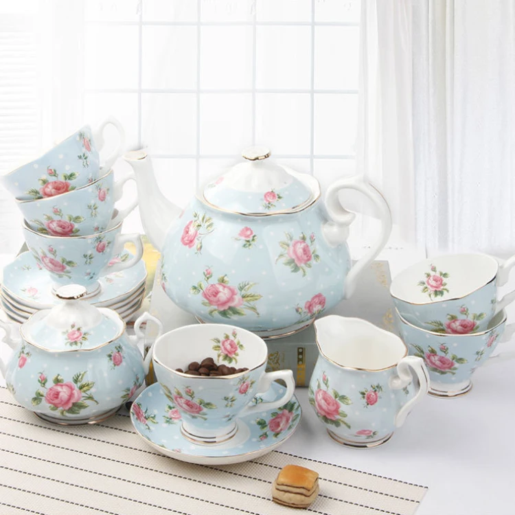 

Korean Vintage Fine Bone China Floral Tea Sets Teapots And Tea Cups