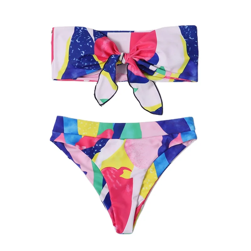 

Bandeau Push Up Bikini Set Women Ruffle Swimsuit Plus Size Swimwear Female Summer Bathing Suit Beahwear Bikinis 2021, Customized color