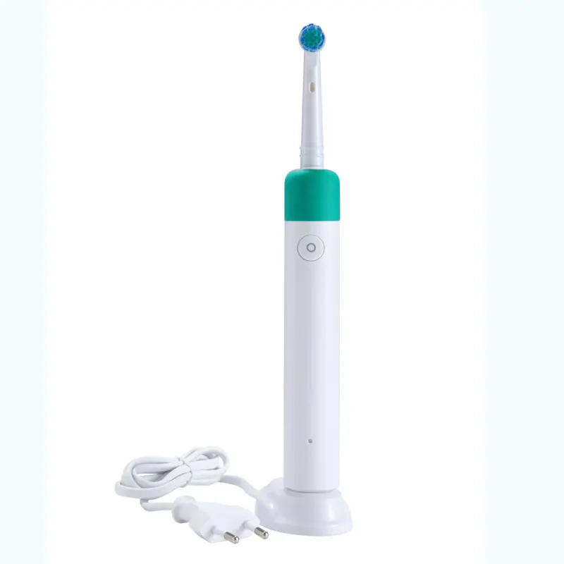 

Four colors Rechargeable Rotary Electric Toothbrush IPX7 Waterproof with 2 Replaceable Brush Heads, Pink, gray, green, blue