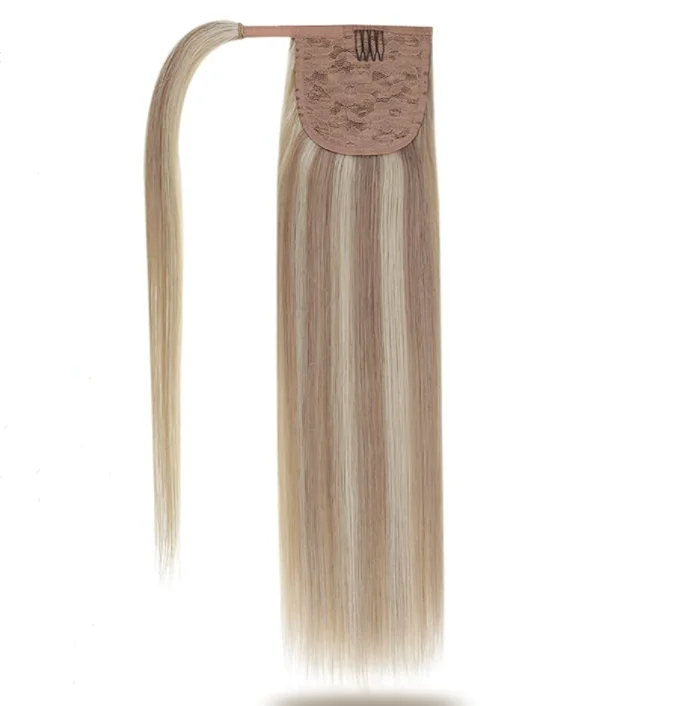 

TopElles Ponytail Hair Extensions Human Hair 18 Inch Clip in Ponytail Hair Piece with Magic Paste