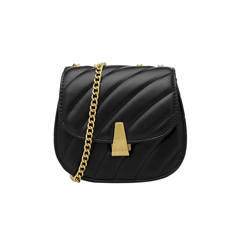 

Black color pu leather lining handbags nice design saddle bag custom vegan sustainable handbags