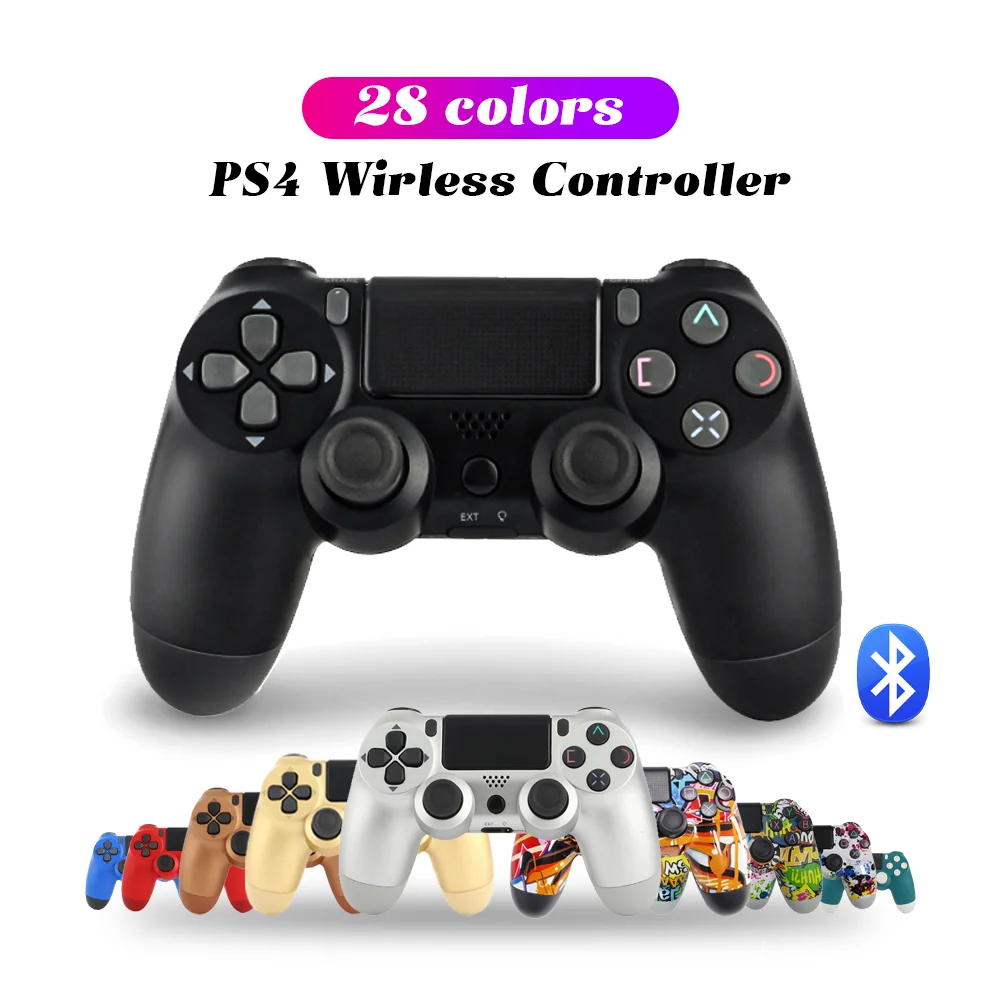 

Dropshiping 28 Color Game Controller For Sony Ps4 Pc Wireless Gamepad For Dualshock4 Play-station 4 Remote Controller Joystick, 28 color black/white/red/blue/gold/silver/green camo/gray camo