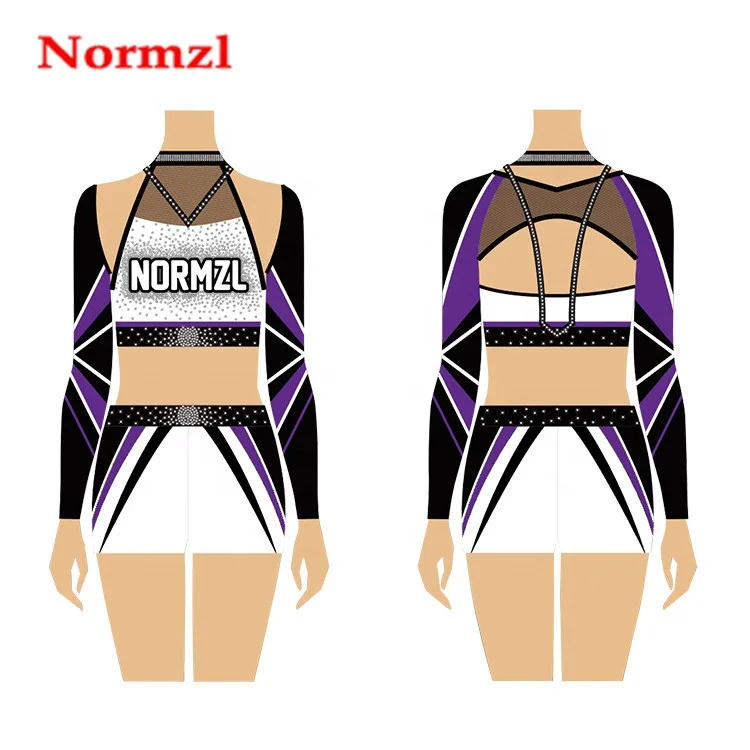 Custom All Star Black Gold And White Cheer Uniforms,College Girls Long ...