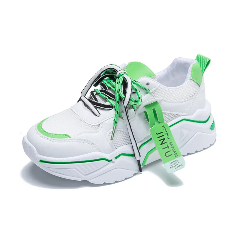 

Super popular lady's ugly clunky sneakers thick platform comfortable insole footwear breathable mesh jogging shoes, Pictrue