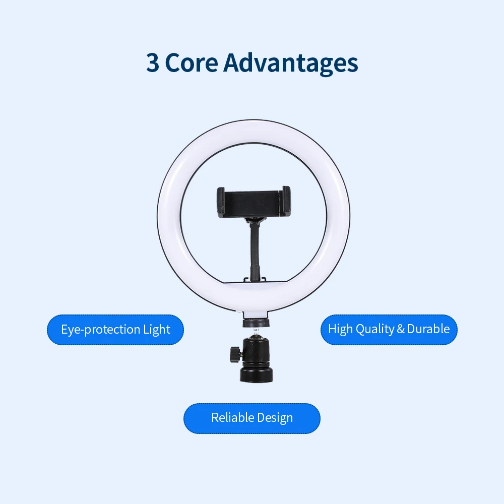 

8 Inch Ring Light with Stand LED Camera Selfie Light Ring for iPhone Tripod and Phone Holder for Video Photograph