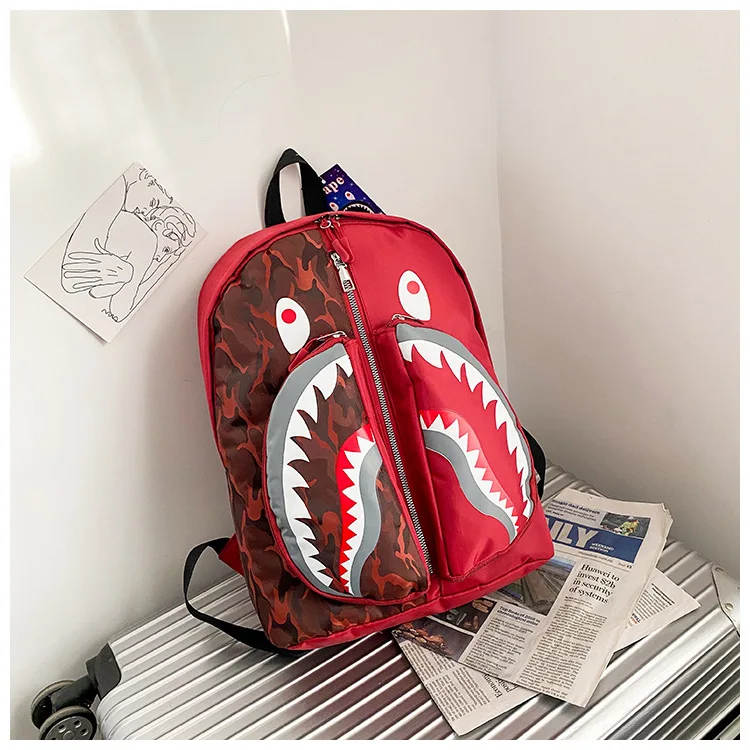 

2021 new design Bape Shark Blood causal Backpack For Travel Laptop Daypack 3D Print Bag For teens men