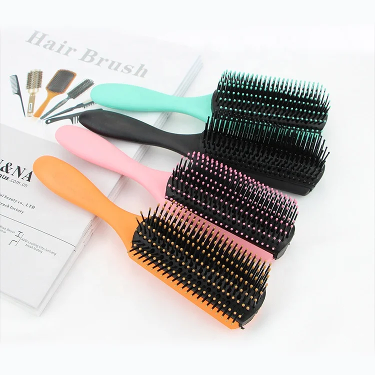 

Hot Selling Anti-static Curling Combs Professional Detangling Hair Brushes for Hair Styling, Black, orange, green, pink