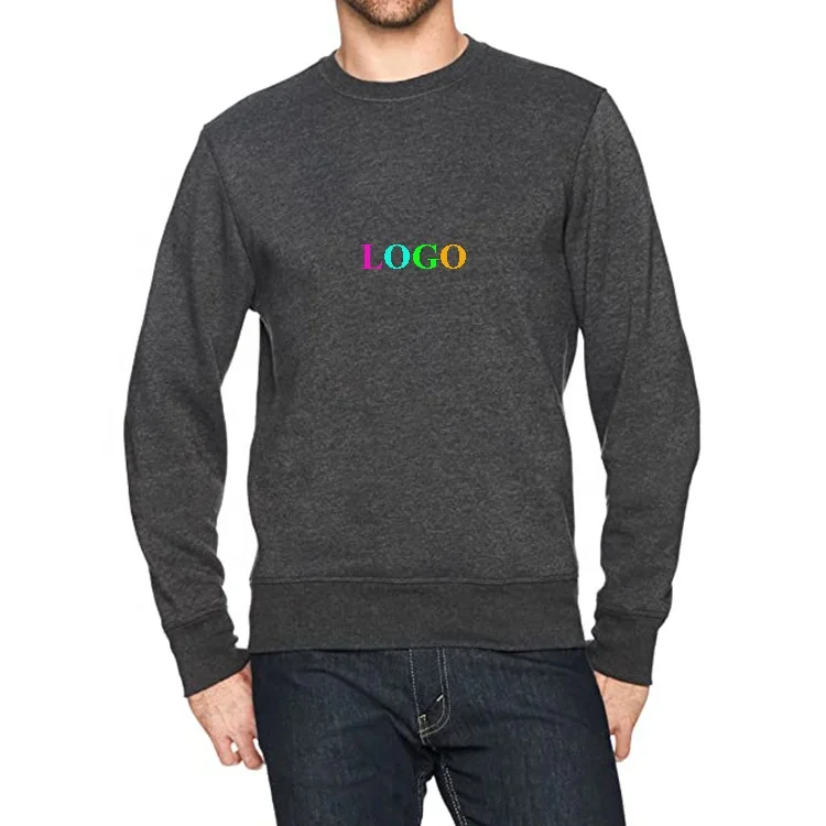 

Custom men's thick heavy weight crew neck fleece sweatshirt, Customized color
