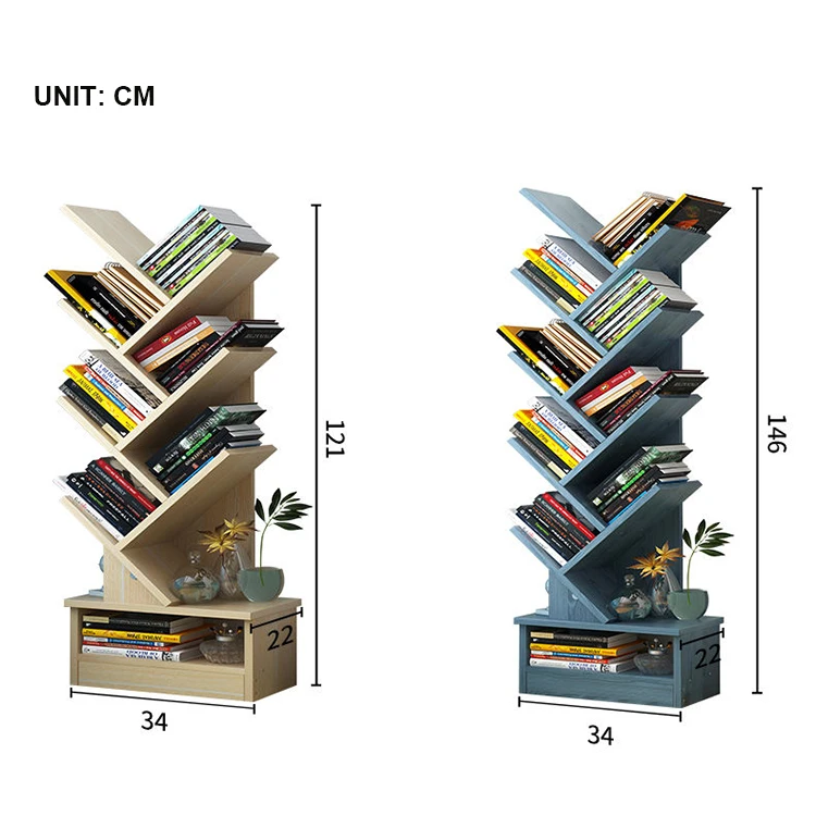 
office wood kid portable tree book shelf 