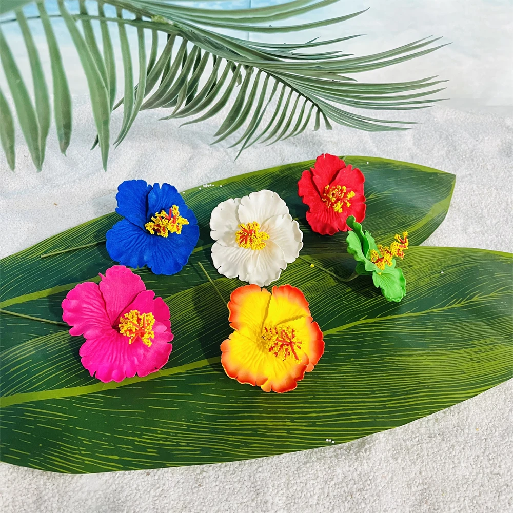 

DIY Artificial Eva Foam 9cm Hawaiian Ear Pick Flower Hibiscus Flower for Decoration