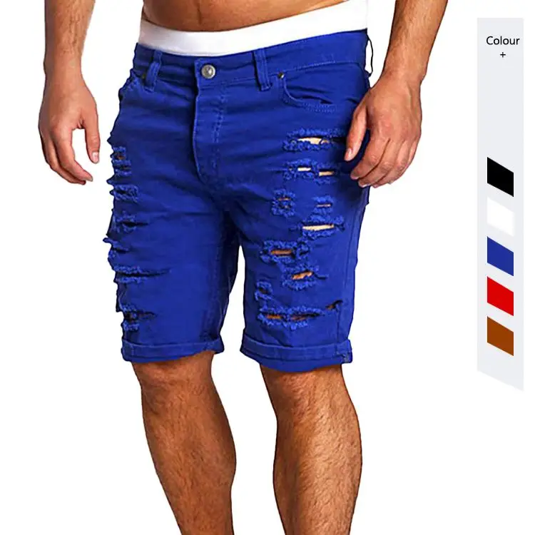 

Men Jean Shorts Vintage Slim Straight Denim Cotton Jeans Pants Fashion Shorts, Blue,black,red,white,brown,orange