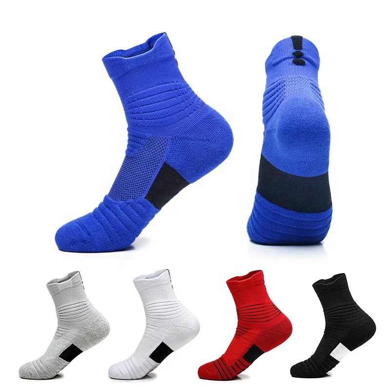 

wholesale Patchwork Quick Dry Heavyweight Athletic Sock Men Sport Run Basketball Full Terry Socks, 5 colors