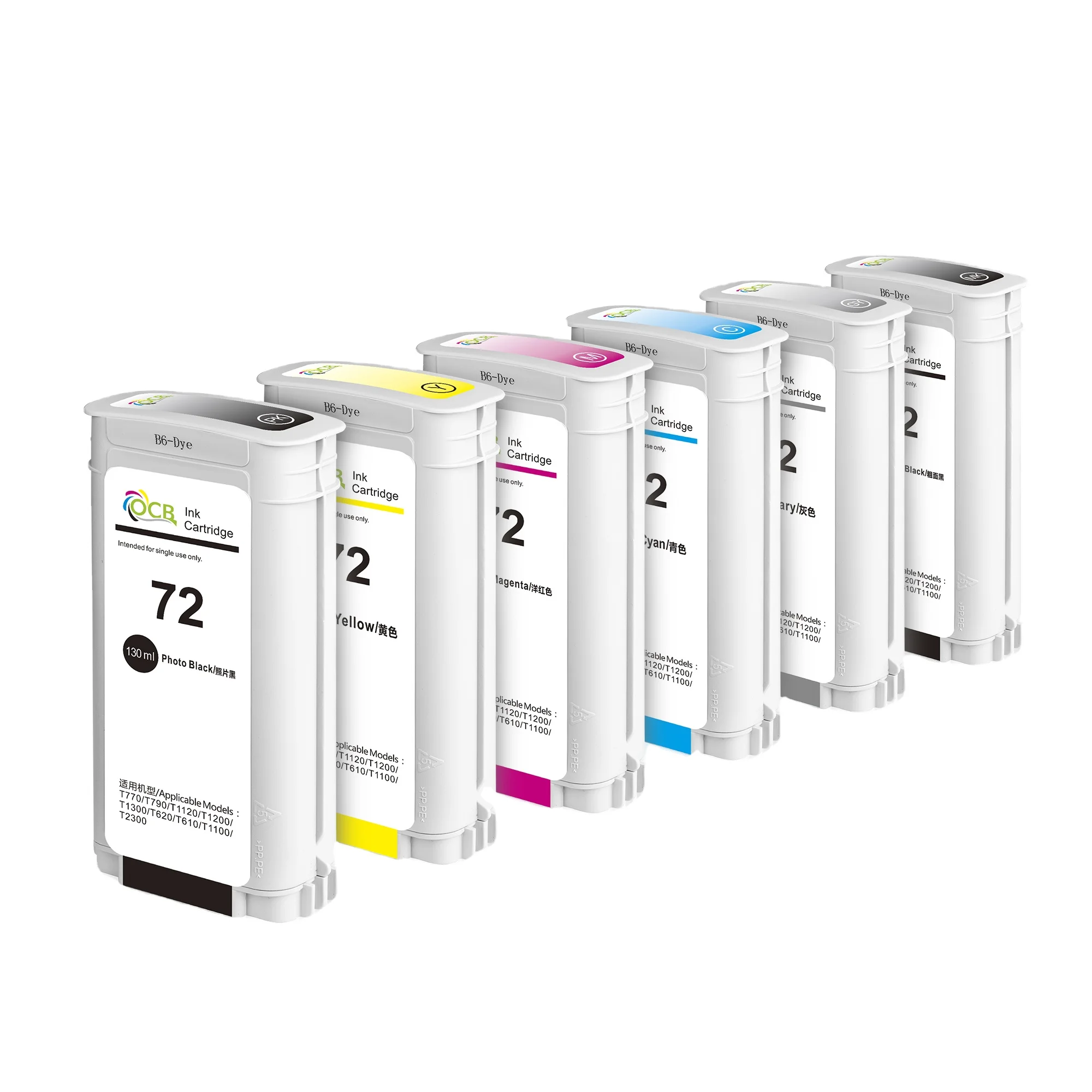 OCBESTJET 72 Compatible Ink Cartridges for HP Designjet 130 T1100 T610 T1110 T1120 T1200 T1300 T2300 T770 T790 T795 Printer