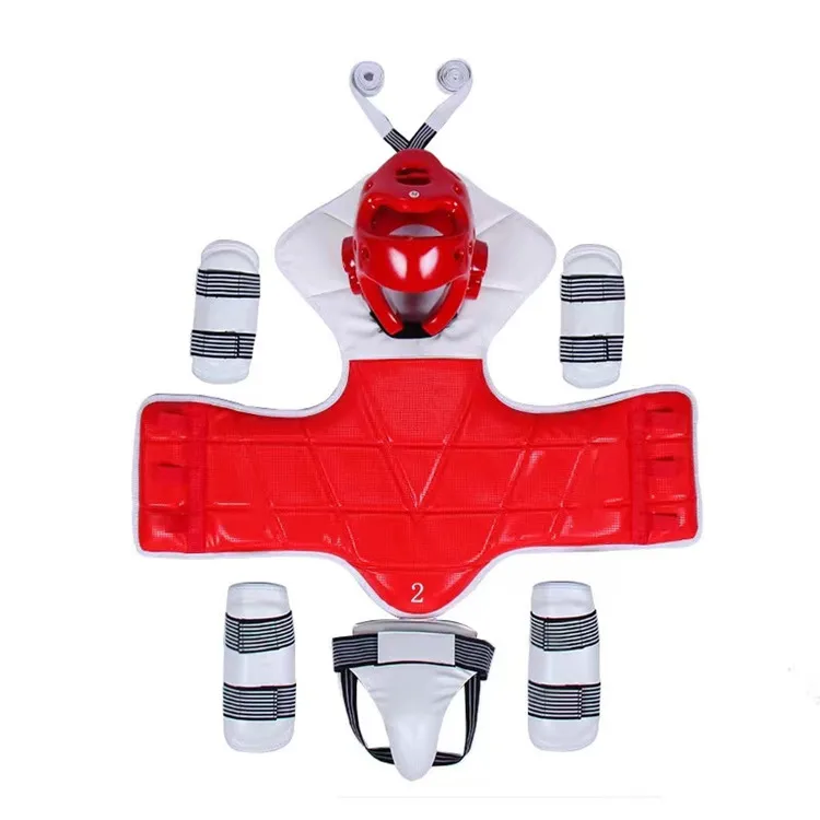 

High Quality Custom logo PU/EVA/Sponge material Taekwondo Protective Gear, Red/blue