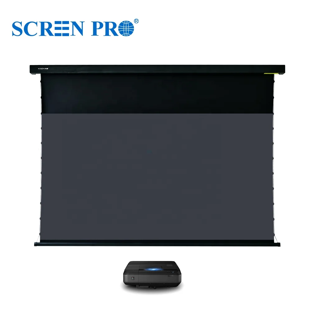 

SCREENPRO 150 inch UST ALR Motorized Tab Tension projection screen for UST laser projector Optoma P1 WEMAX VAVA 4K home theater